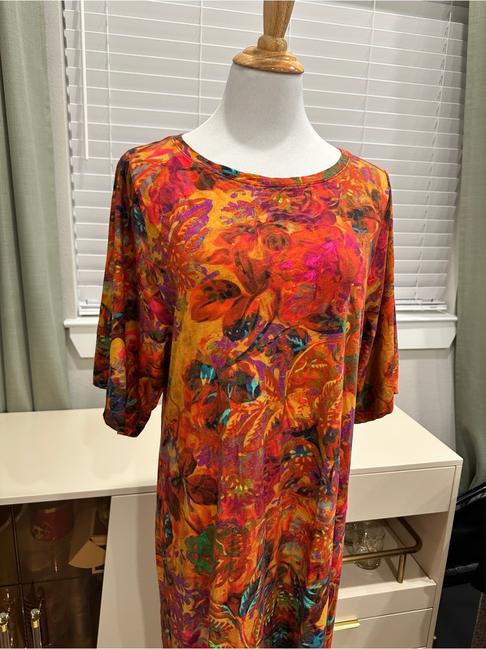 Peruvian Connection Orange and Red Printed Dress - Picture 4 of 10